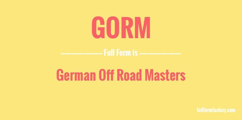 gorm-full-form