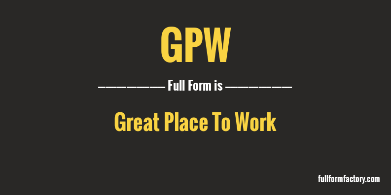 gpw-full-form