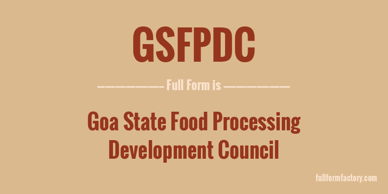 gsfpdc-full-form