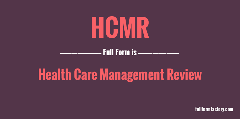 hcmr-full-form
