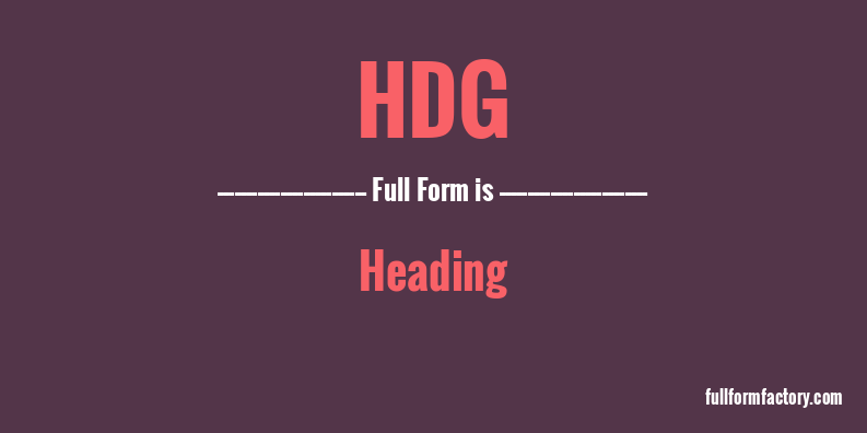 hdg-full-form