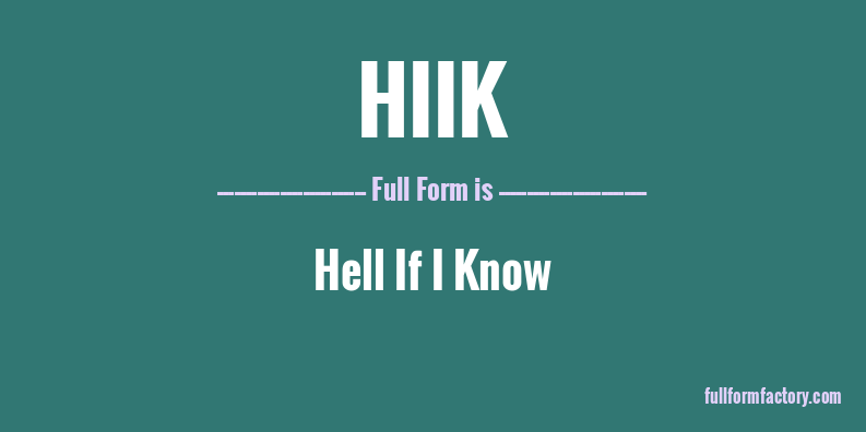 hiik-full-form