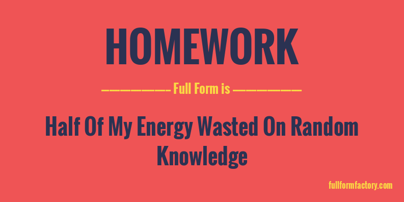 find the full form of homework