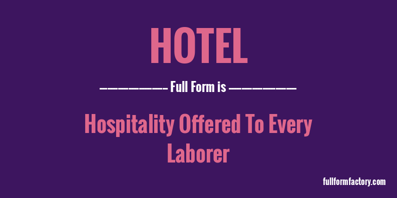 hotel-full-form