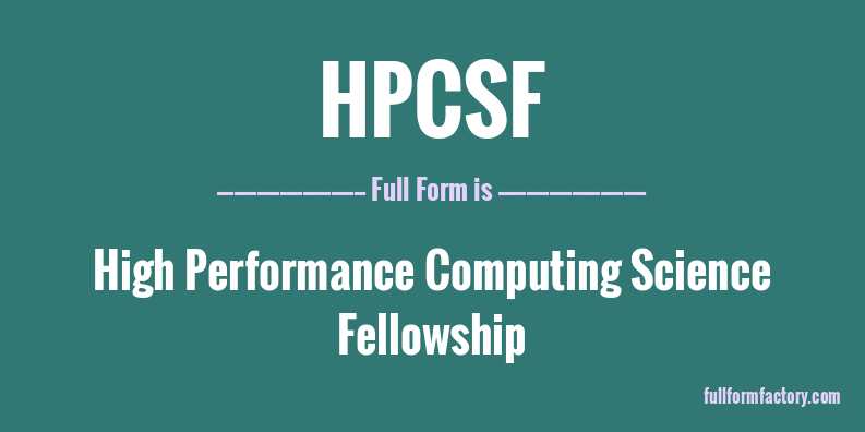 hpcsf-full-form