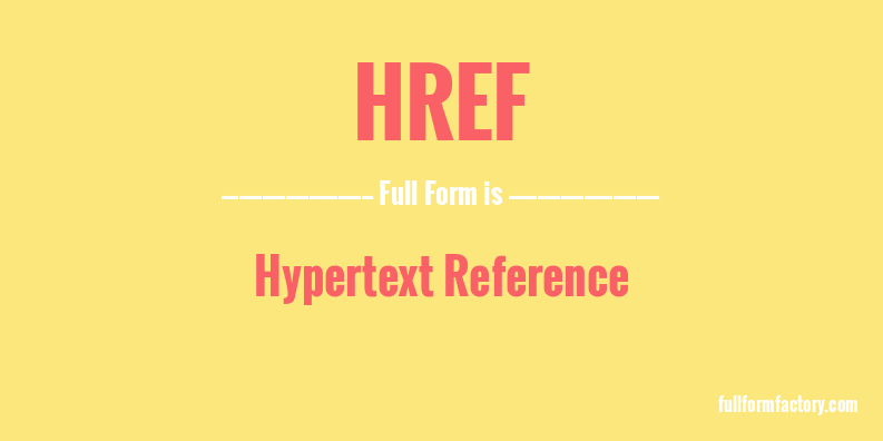 Href In Html Stands For