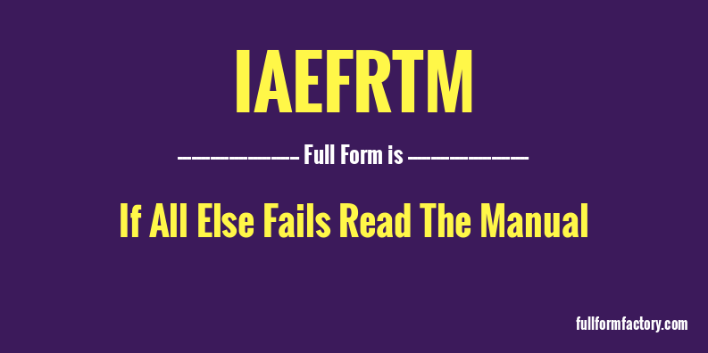 iaefrtm-full-form