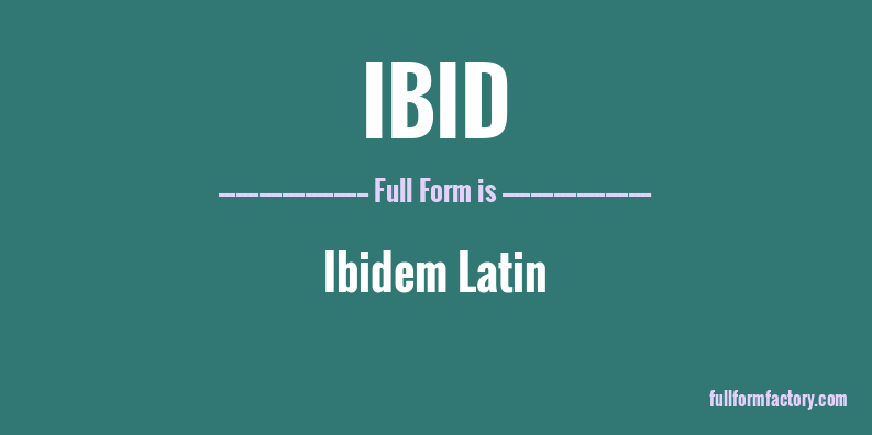 ibid-full-form