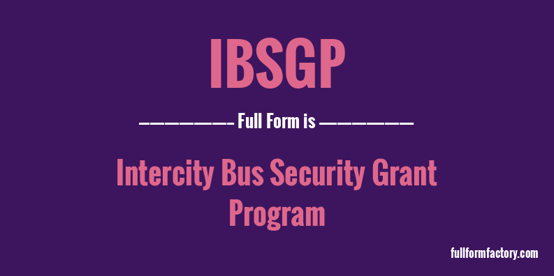 ibsgp-full-form