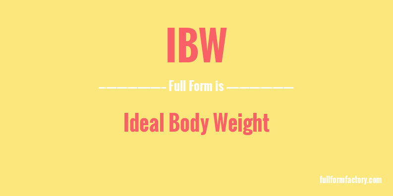 ibw-full-form
