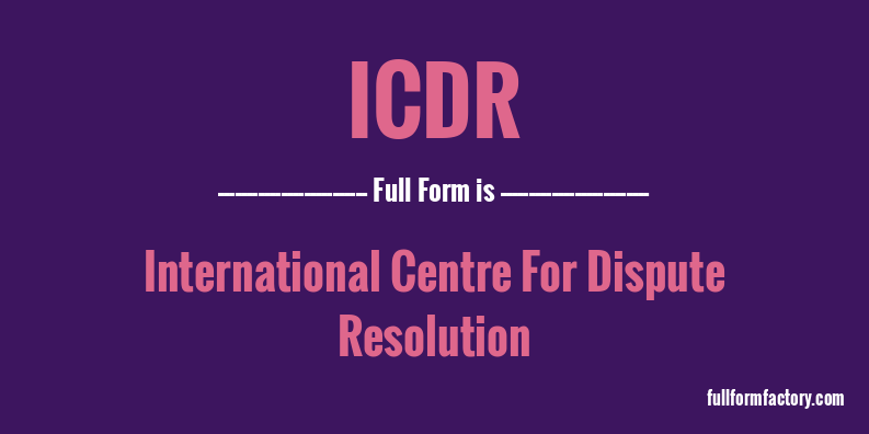 icdr-full-form