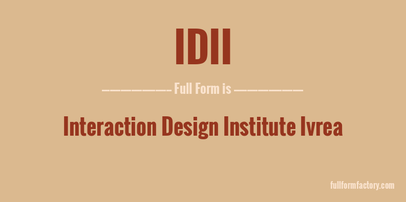 idii-full-form