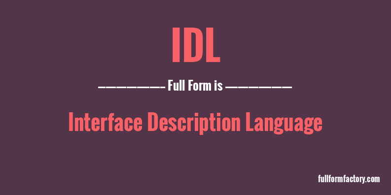 idl-full-form