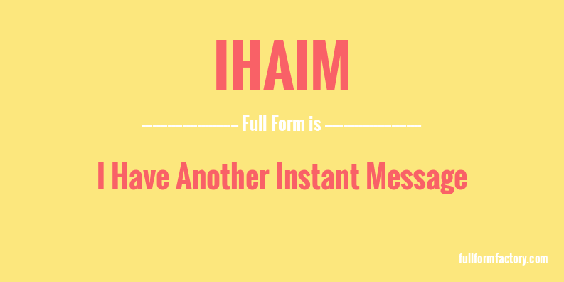 ihaim-full-form