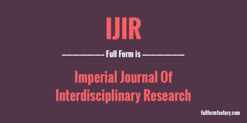 ijir-full-form