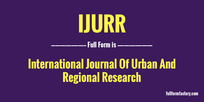 ijurr-full-form