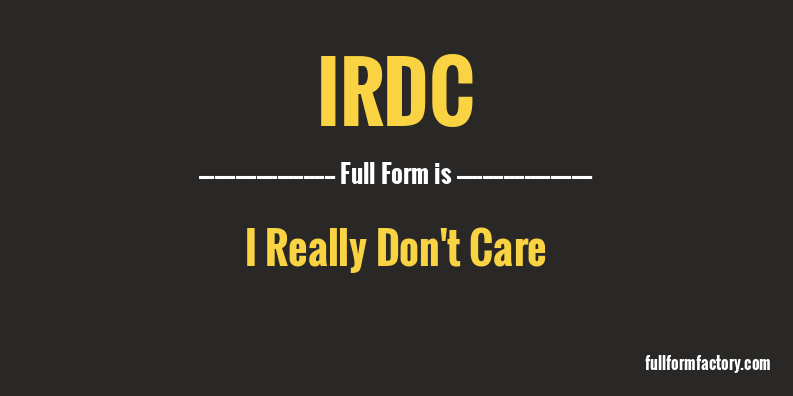 irdc-full-form