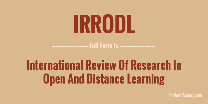 irrodl-full-form