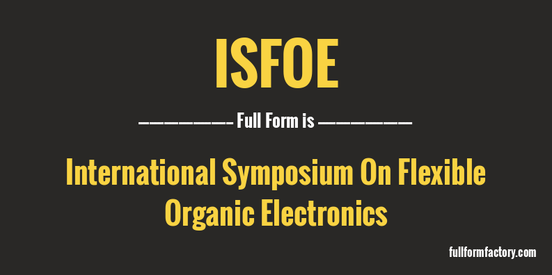 isfoe-full-form