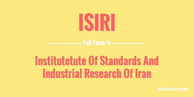 isiri-full-form