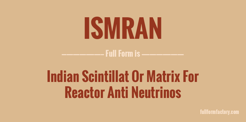 ismran-full-form