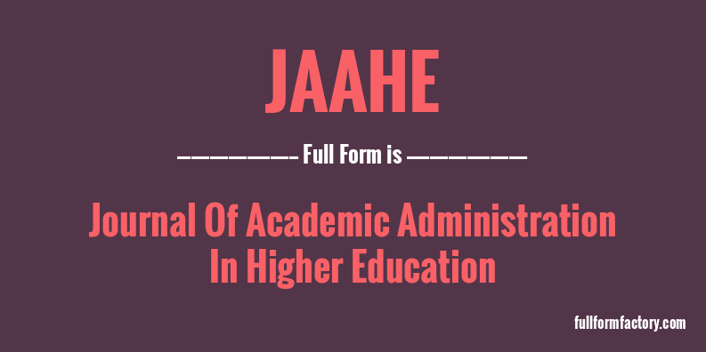 jaahe-full-form