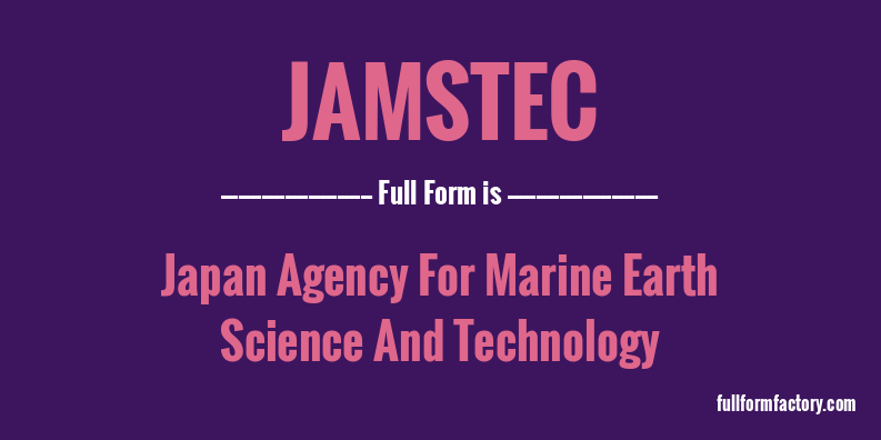jamstec-full-form