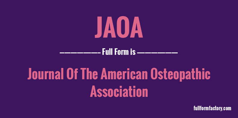 jaoa-full-form