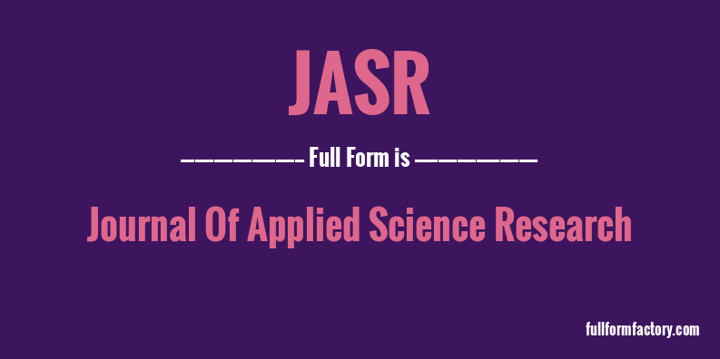 jasr-full-form