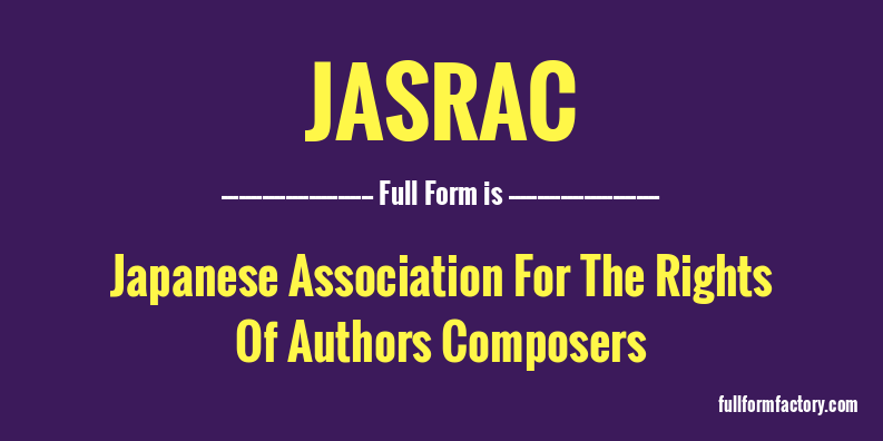 jasrac-full-form