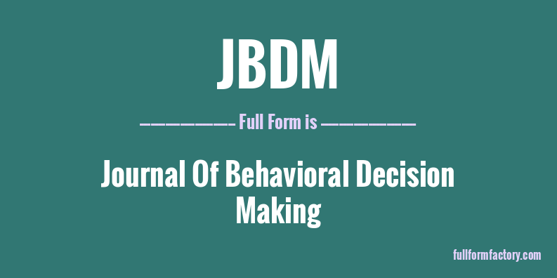 jbdm-full-form