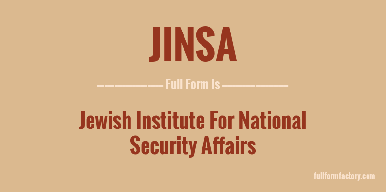 jinsa-full-form