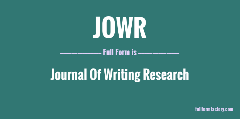 jowr-full-form