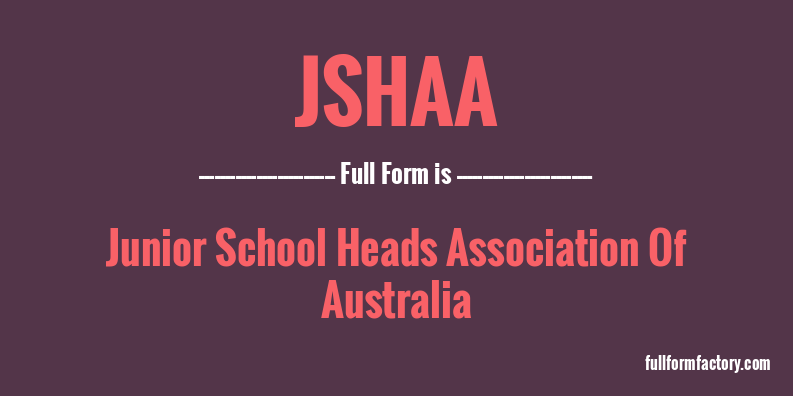 jshaa-full-form