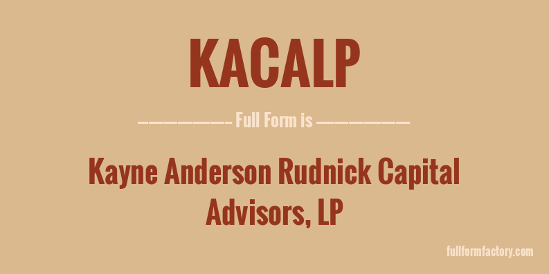 kacalp-full-form