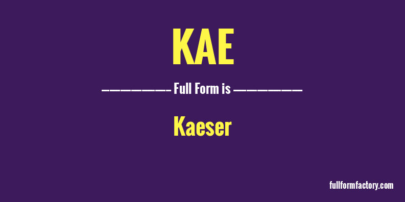 kae-full-form