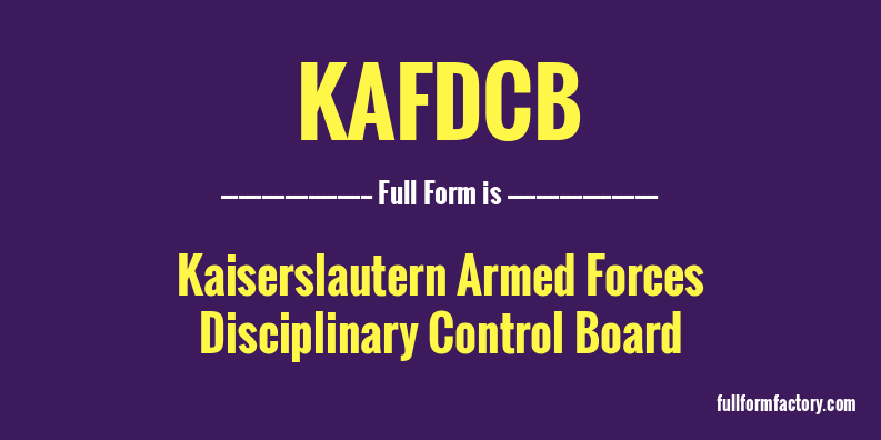 kafdcb-full-form