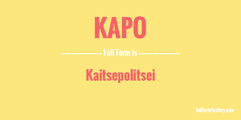 kapo-full-form