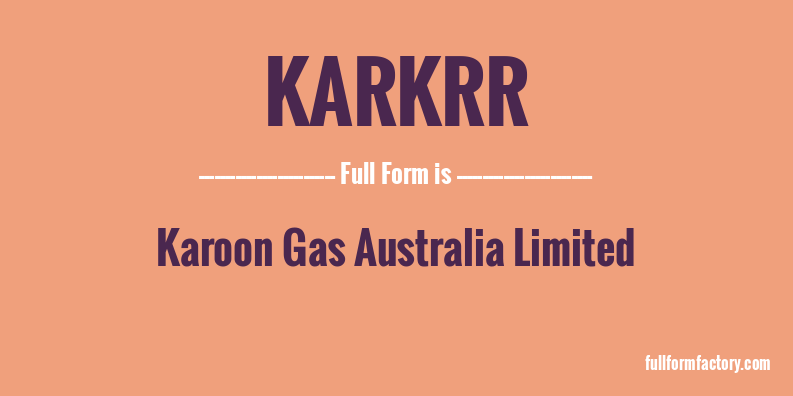 karkrr-full-form