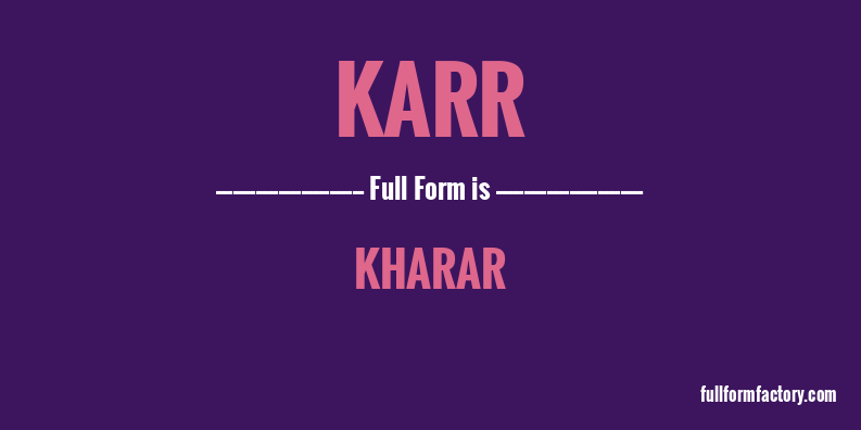 karr-full-form