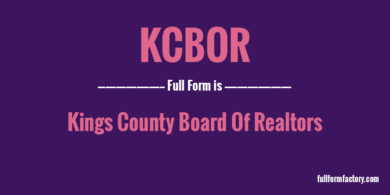 kcbor-full-form