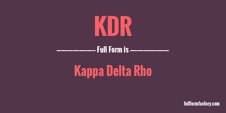 kdr-full-form
