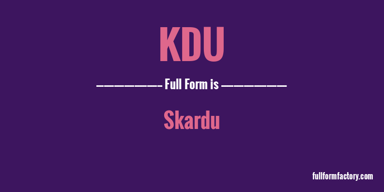 kdu-full-form
