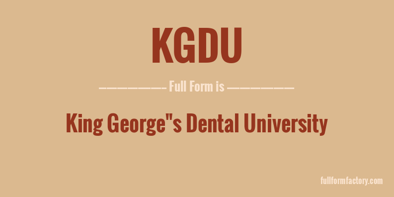 kgdu-full-form