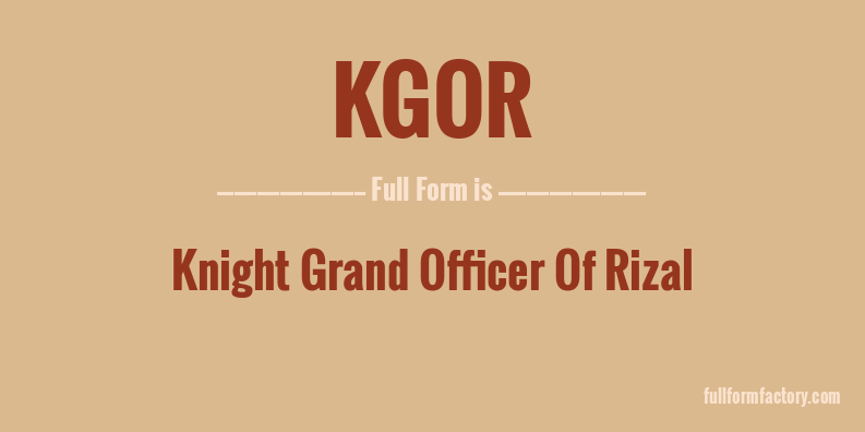 kgor-full-form
