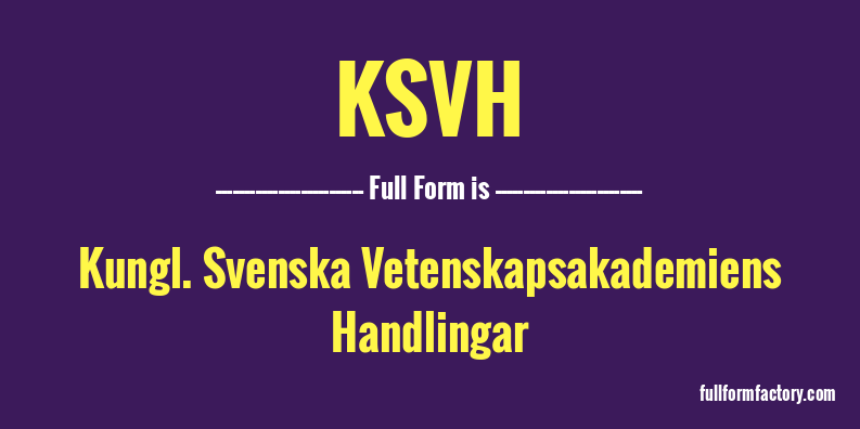 ksvh-full-form