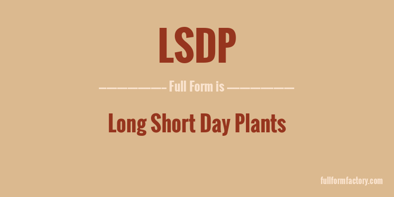 lsdp-full-form