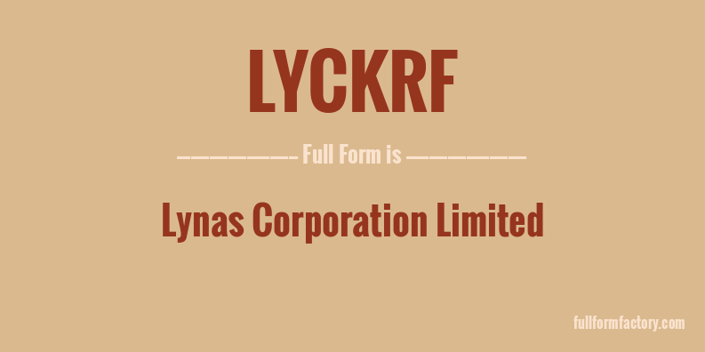 lyckrf-full-form