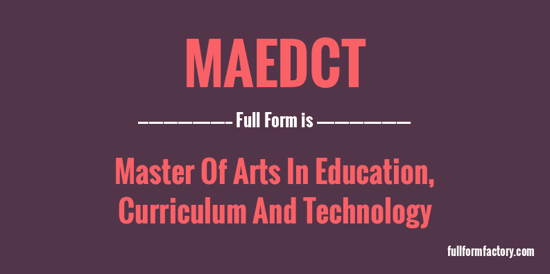 maedct-full-form