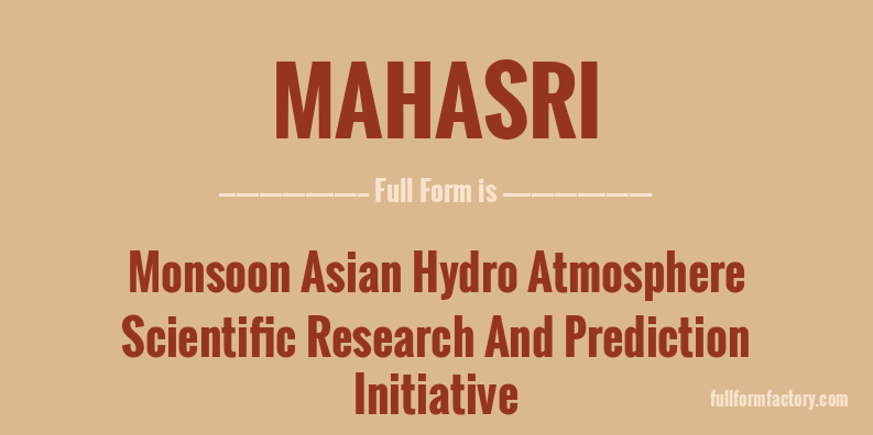 mahasri-full-form